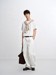 Men's Solid Tonal Jacquard T-Shirt
