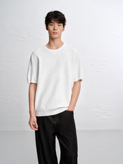 Men's Allover Textured Jacquard Knit T-Shirt