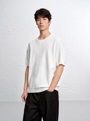 Men's Allover Textured Jacquard Knit T-Shirt
