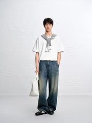 Men's Soft T-Shirt with Back Embroidery