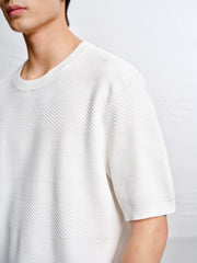 Men's Allover Textured Jacquard Knit T-Shirt