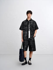 Men's Jacquard Wide-Leg Shorts