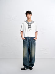 Men's Casual Loose Fit Straight Jeans