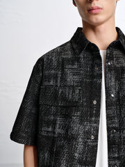 Men's Textured Jacquard Short-Sleeve Shirt