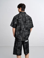 Men's Textured Jacquard Short-Sleeve Shirt
