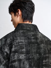 Men's Textured Jacquard Short-Sleeve Shirt