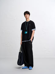 Men's Casual Black Straight Pants