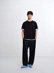 Men's Casual Black Straight Pants