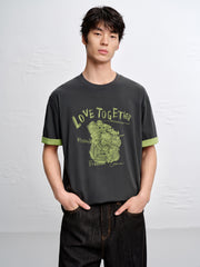 Men's Contrast Embroidered T-Shirt