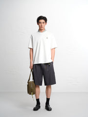 Men's Logo Embroidered Mid-Sleeve T-Shirt
