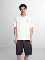 Men's Logo Embroidered Mid-Sleeve T-Shirt