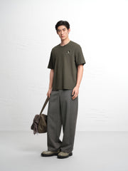 Men's Logo Embroidered Mid-Sleeve T-Shirt