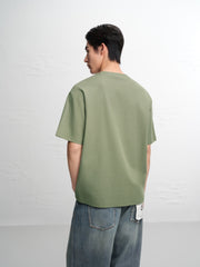 Men's Logo Embroidered Mid-Sleeve T-Shirt
