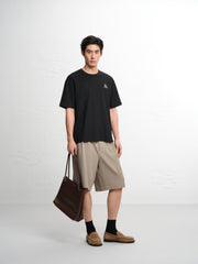 Men's Logo Embroidered Mid-Sleeve T-Shirt