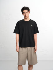 Men's Logo Embroidered Mid-Sleeve T-Shirt