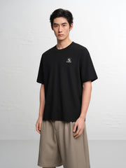 Men's Logo Embroidered Mid-Sleeve T-Shirt
