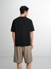 Men's Logo Embroidered Mid-Sleeve T-Shirt