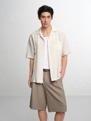 Men's Tencel-Blend Shirt with Embroidery