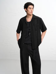 Men's Tencel-Blend Shirt with Embroidery