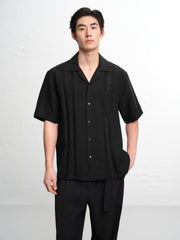 Men's Tencel-Blend Shirt with Embroidery