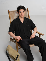 Men's Tencel-Blend Shirt with Embroidery