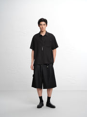 Men's Solid Textured Jacquard Polo Shirt
