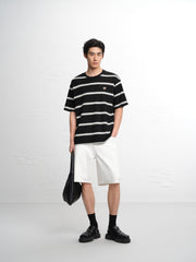 Men's Loose-Fit Contrast Stripe T-Shirt