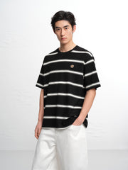 Men's Loose-Fit Contrast Stripe T-Shirt