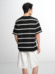 Men's Loose-Fit Contrast Stripe T-Shirt