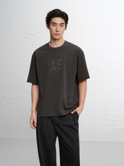 Men's Loose-Fit Contrast Stripe T-Shirt