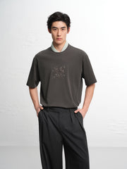 Men's Loose-Fit Contrast Stripe T-Shirt