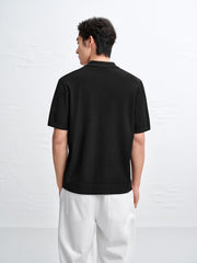Men's Open-Collar Knit Polo Shirt
