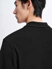 Men's Open-Collar Knit Polo Shirt