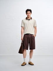 Men's Slim-Fit Polo Shirt with Mulberry Silk