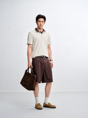Men's Slim-Fit Polo Shirt with Mulberry Silk