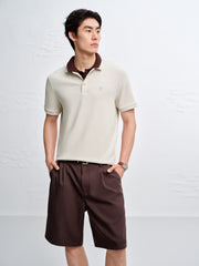 Men's Slim-Fit Polo Shirt with Mulberry Silk
