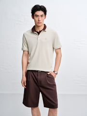Men's Slim-Fit Polo Shirt with Mulberry Silk