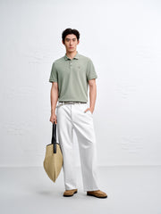 Men's Slim-Fit Polo Shirt with Mulberry Silk