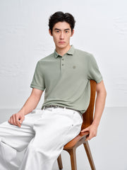 Men's Slim-Fit Polo Shirt with Mulberry Silk