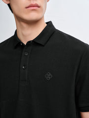 Men's Slim-Fit Polo Shirt with Mulberry Silk