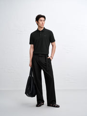 Men's Slim-Fit Polo Shirt with Mulberry Silk