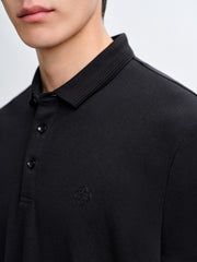 Men's Slim-Fit Polo Shirt with Mulberry Silk