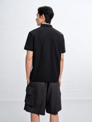 Men's Slim-Fit Polo Shirt with Mulberry Silk