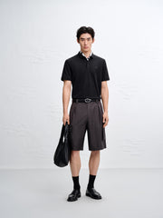 Men's Slim-Fit Polo Shirt with Mulberry Silk
