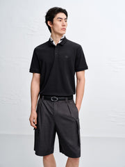 Men's Slim-Fit Polo Shirt with Mulberry Silk