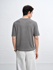 Men's Henley Collar Knit T-Shirt