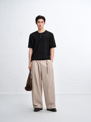 Men's Old Money Textured Knit Henley T-Shirt