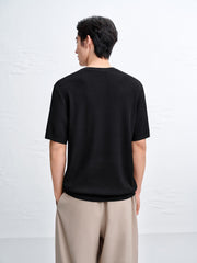 Men's Old Money Textured Knit Henley T-Shirt