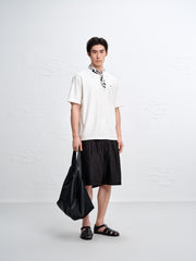 Men's Crewneck Short Sleeve T-Shirt with Metal Label
