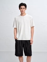 Men's Crewneck Short Sleeve T-Shirt with Metal Label